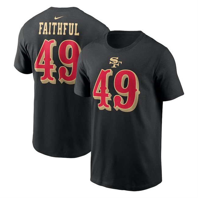 Men's San Francisco 49ers #49 The Faithful Black 2025 Rivalries Collection Name & Number T-Shirt Men's San Francisco 49ers #49 The Faithful Black 2025 Rivalries Collection Name & Number T-Shirt